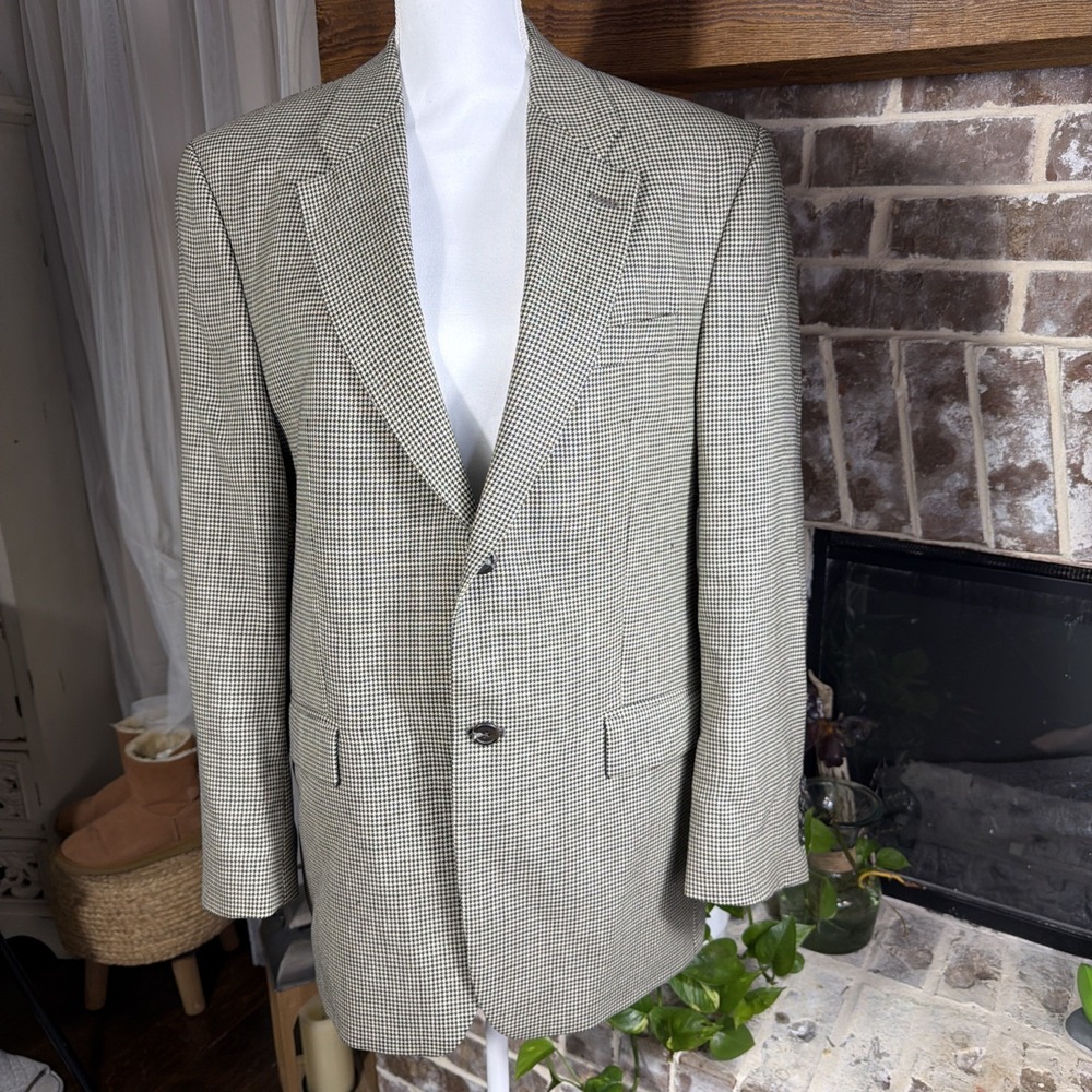 Vintage Ralph Lauren Blazer Mens Wool Houndstooth Sport Coat 1998 Canada Union
